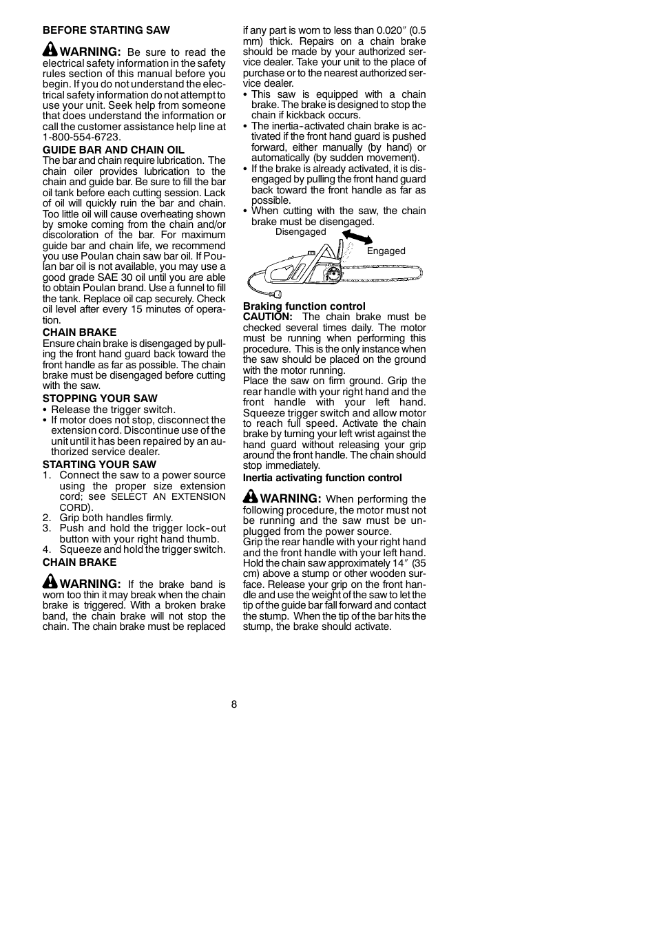 Poulan 966432901 User Manual | Page 8 / 18