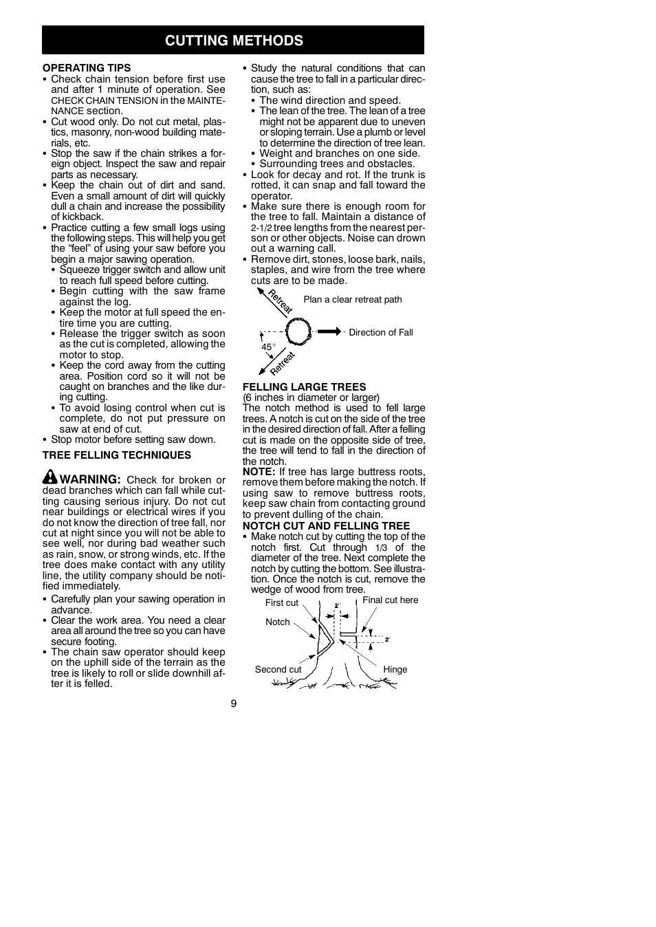 Cutting methods | Poulan 966432901 User Manual | Page 9 / 18
