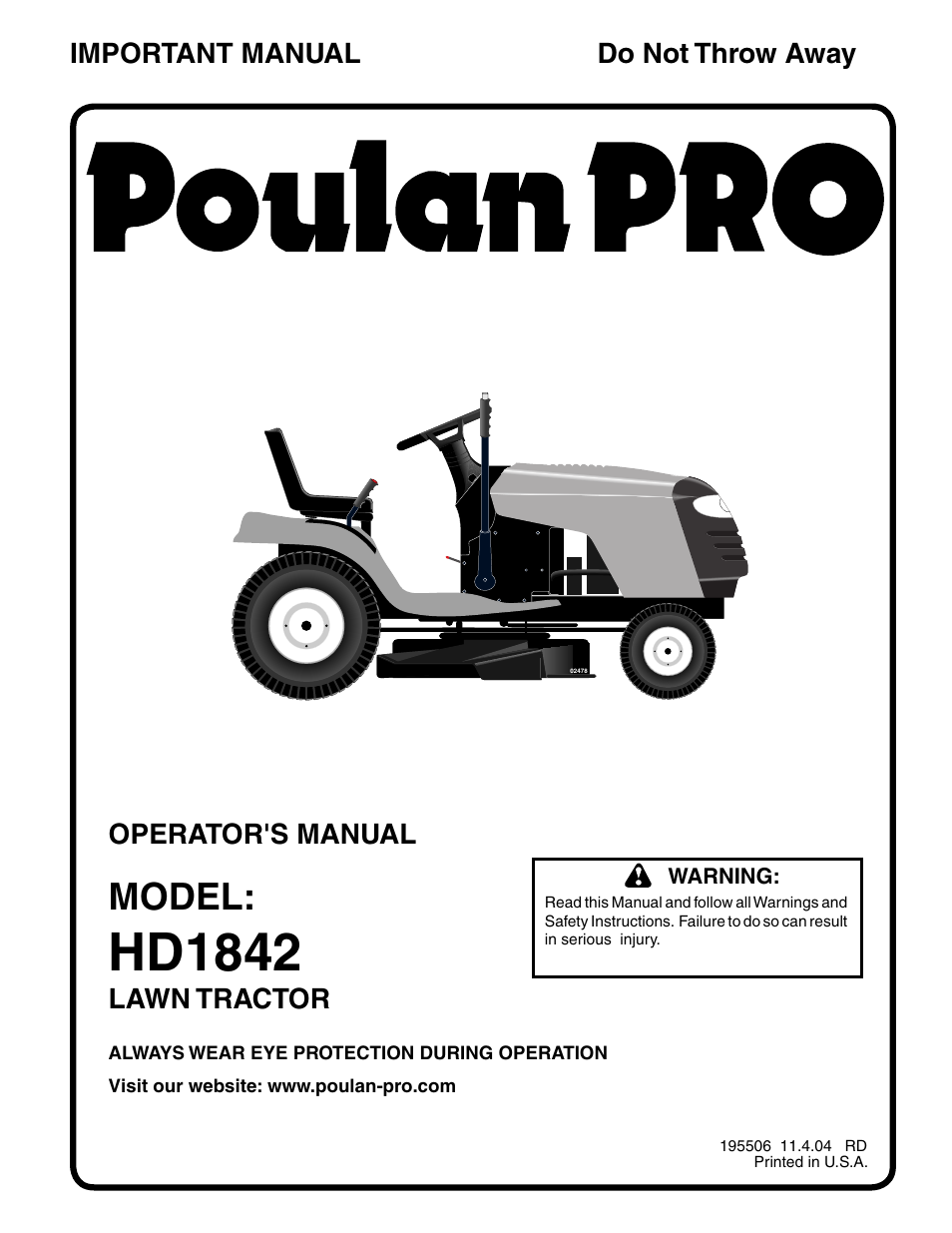 Poulan 195506 User Manual | 30 pages