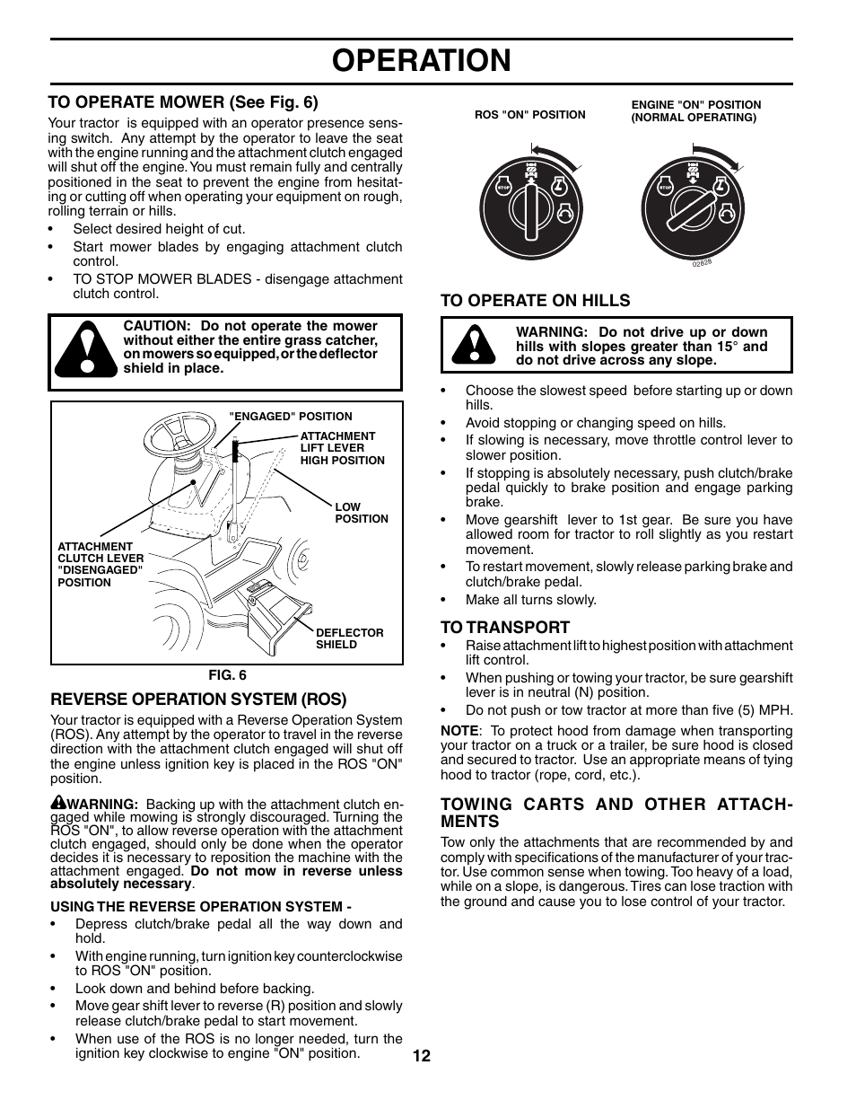 Operation | Poulan 195506 User Manual | Page 12 / 30