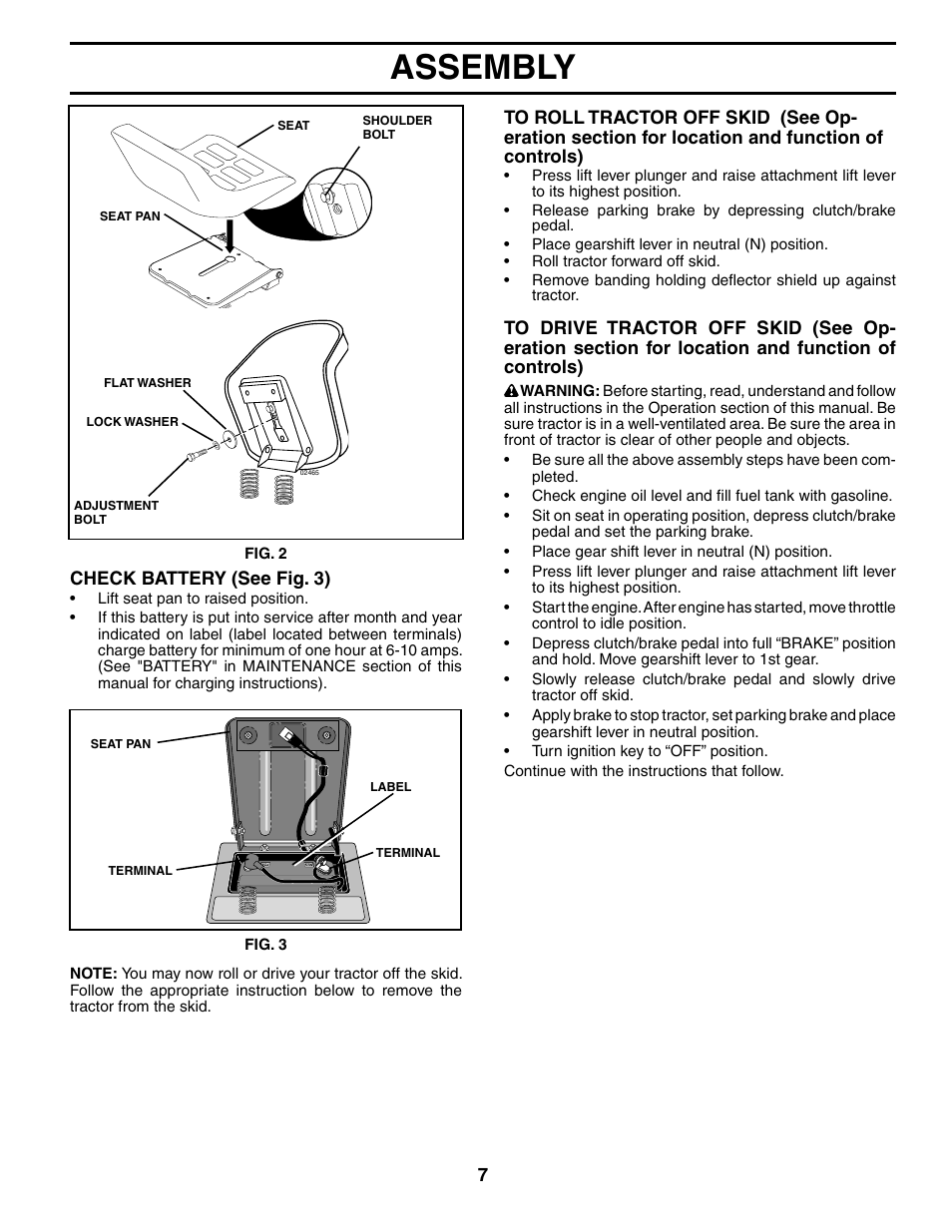 Assembly | Poulan 195506 User Manual | Page 7 / 30