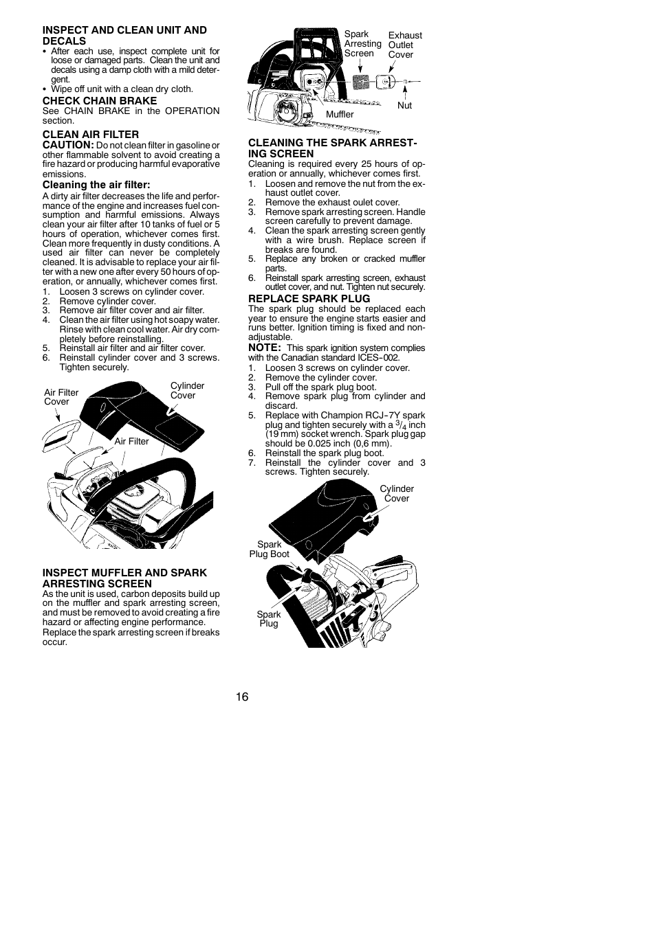 Poulan Pro SM4218AVX User Manual | Page 16 / 21