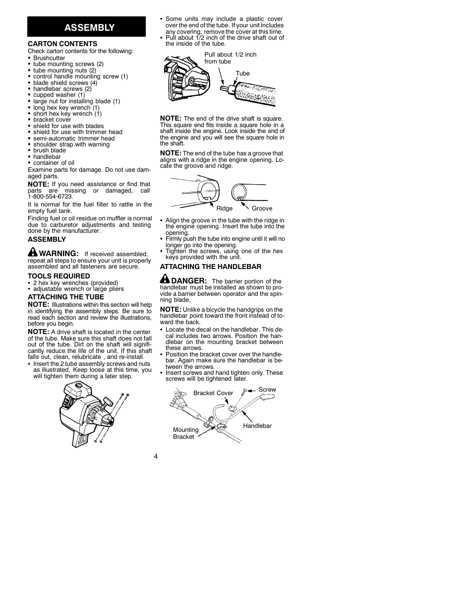 Assembly | Poulan BC3100 User Manual | Page 4 / 12
