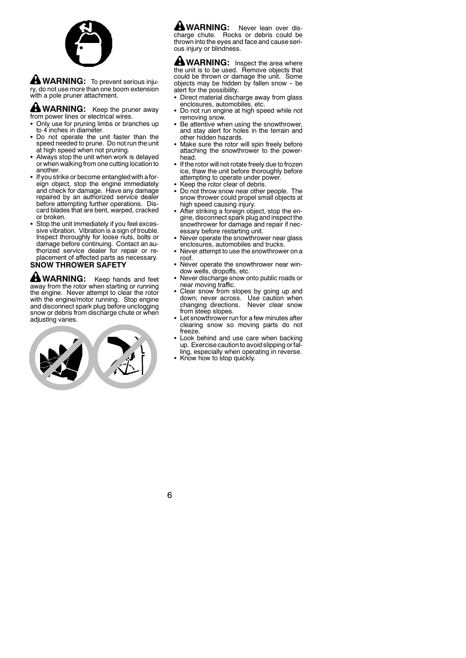 6warning, Warning | Poulan PPB150E User Manual | Page 6 / 16