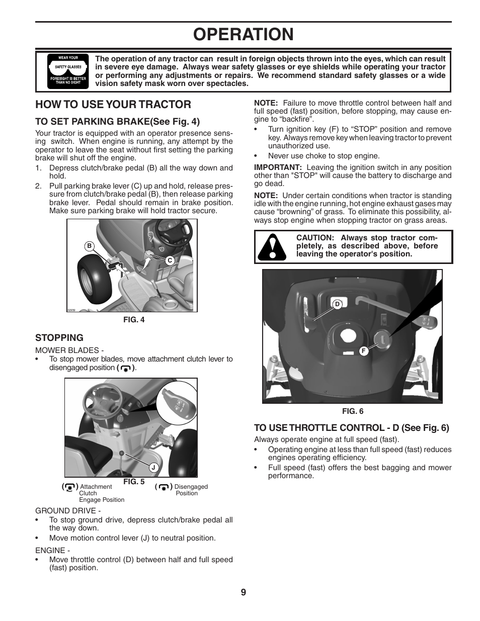 Operation, How to use your trac tor | Poulan XT19H42YT User Manual | Page 9 / 30