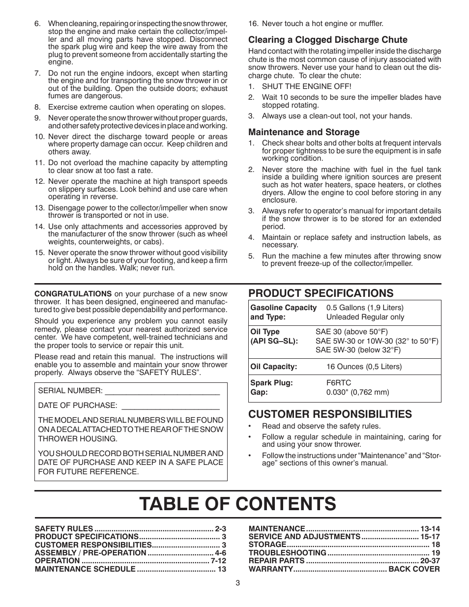 Poulan XT624ES User Manual | Page 3 / 40