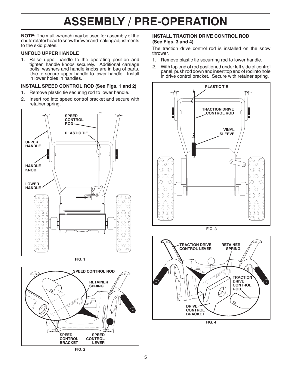 Assembly / pre-operation | Poulan XT624ES User Manual | Page 5 / 40