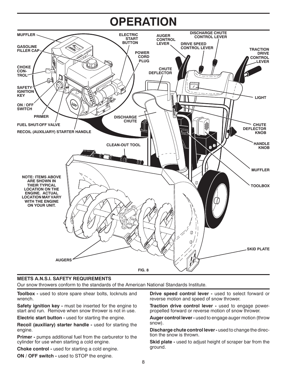 Operation | Poulan XT624ES User Manual | Page 8 / 40