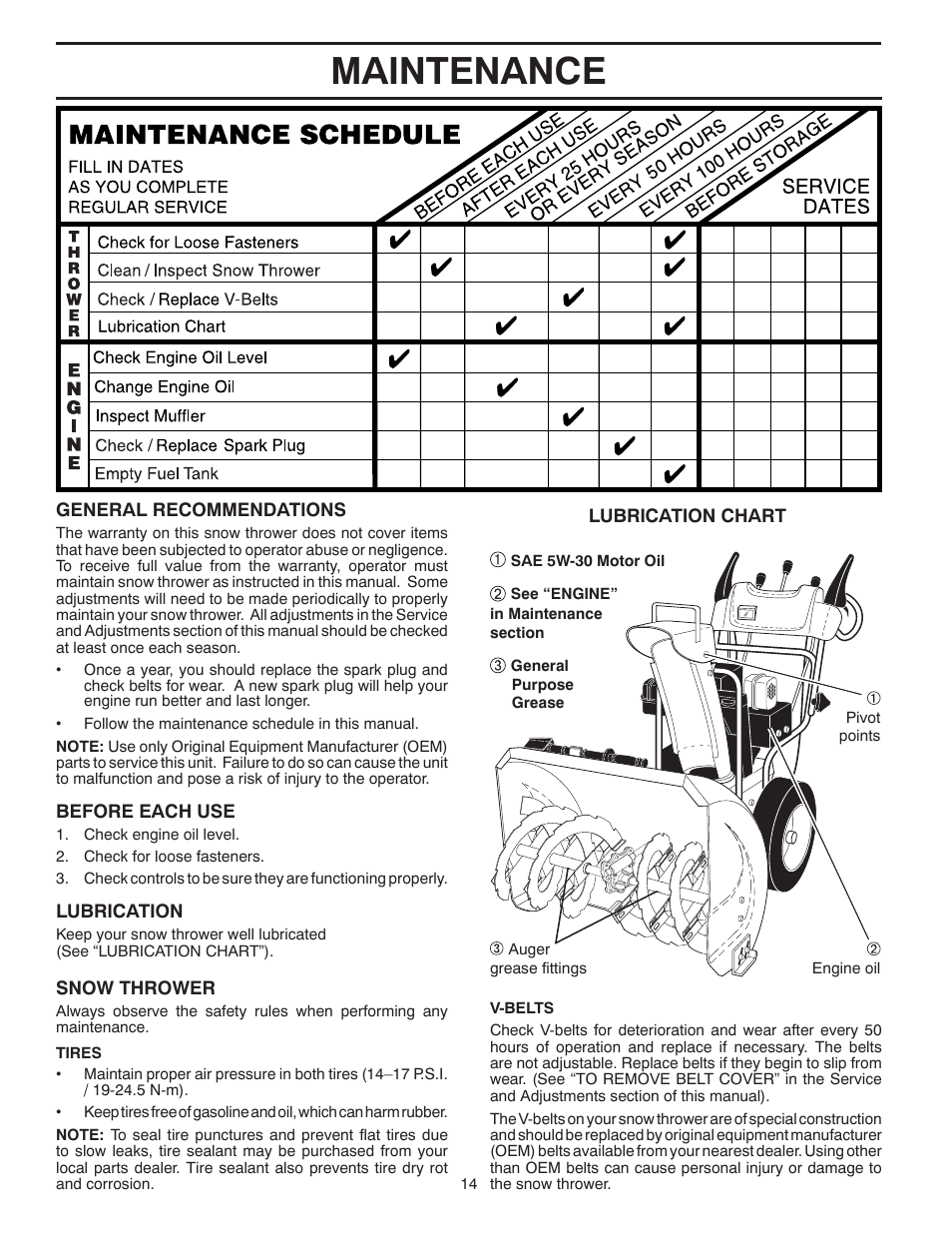 Maintenance | Poulan 420917 User Manual | Page 14 / 40