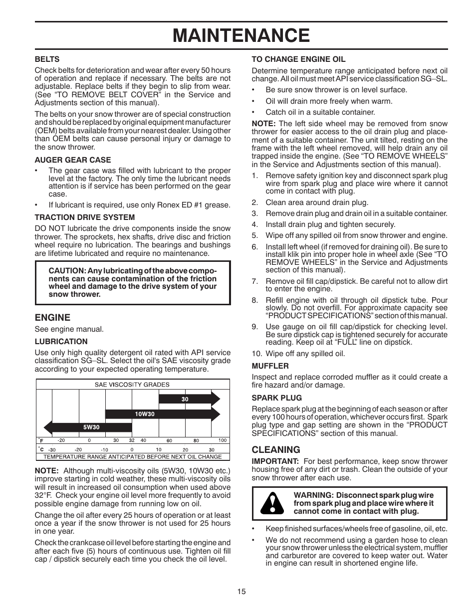 Maintenance | Poulan 435548 User Manual | Page 15 / 44