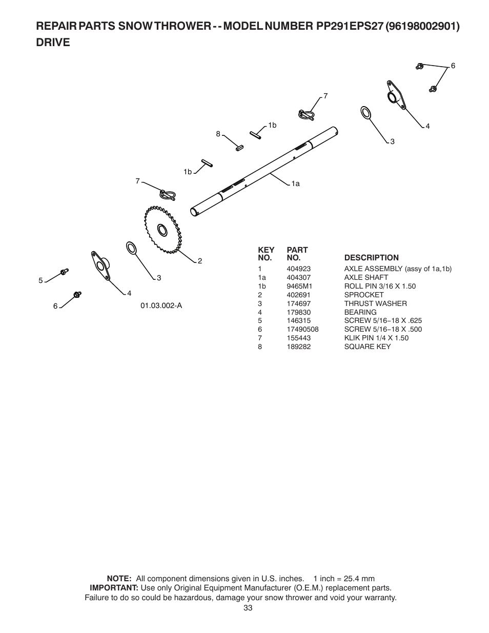 Drive | Poulan 435548 User Manual | Page 33 / 44