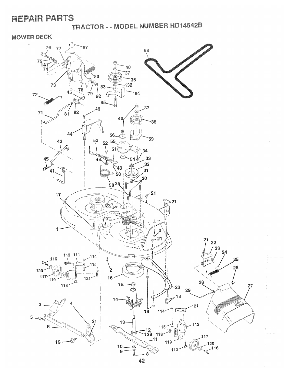 Repair parts | Poulan 168191 User Manual | Page 42 / 48