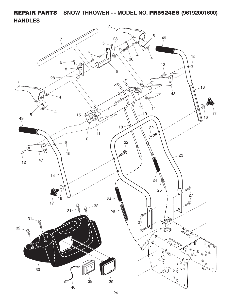 Poulan Pro PR5524ES SNOW THROWER User Manual | Page 24 / 32