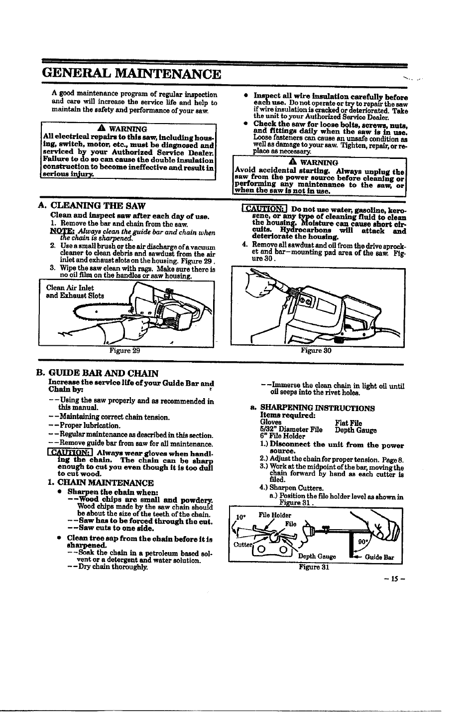 3is3s»c!so’i, Ев1-й»ж, Otcneral maintenance | Poulan PATRIOT EL-16 User Manual | Page 15 / 19