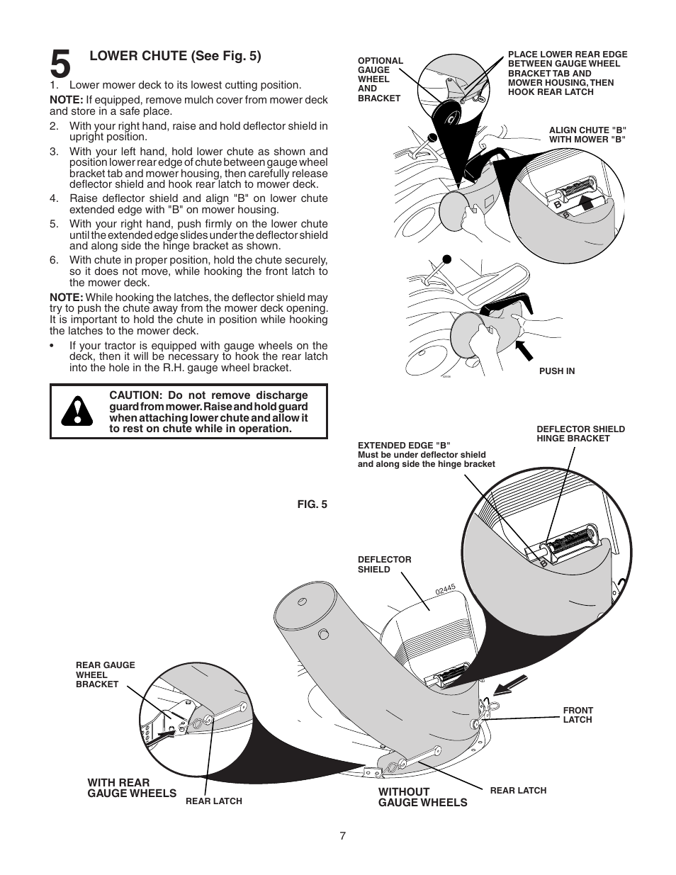 Lower chute (see fig. 5) | Poulan 532178476 User Manual | Page 7 / 13