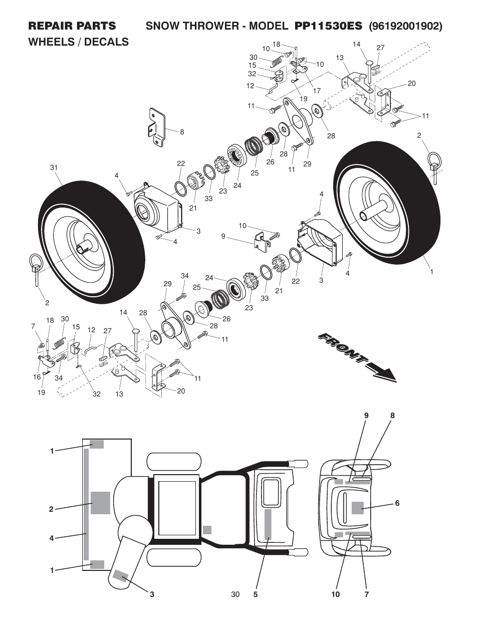 Poulan Pro 96192001902 SNOW THROWER User Manual | Page 30 / 32