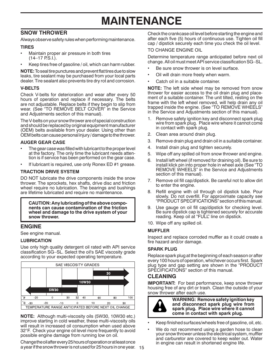 Maintenance | Poulan 96194000900 User Manual | Page 15 / 40