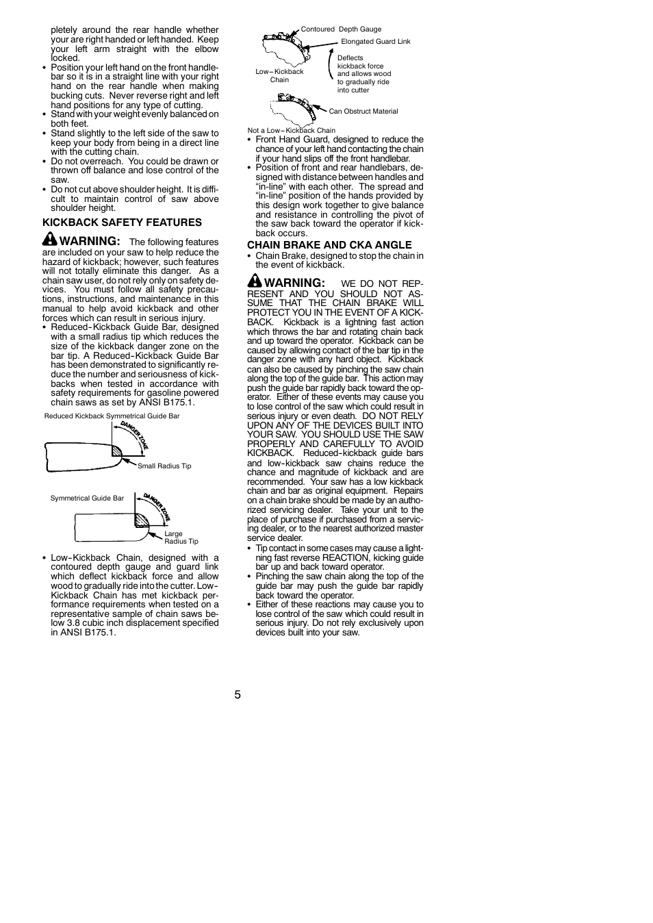 Warning | Poulan Pro PP3516AVX User Manual | Page 5 / 20