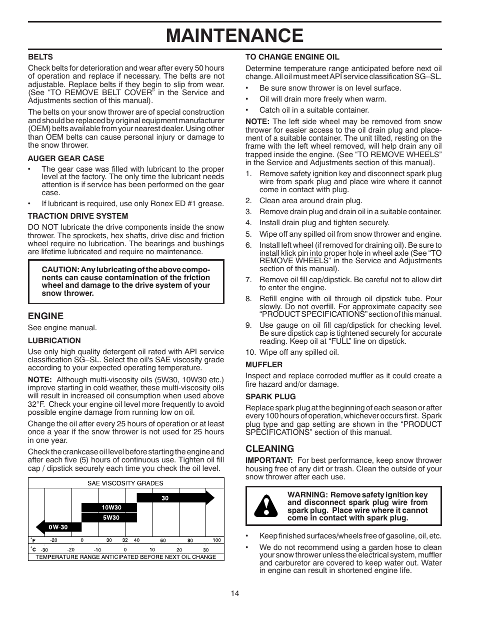 Maintenance | Poulan 425353 User Manual | Page 14 / 40