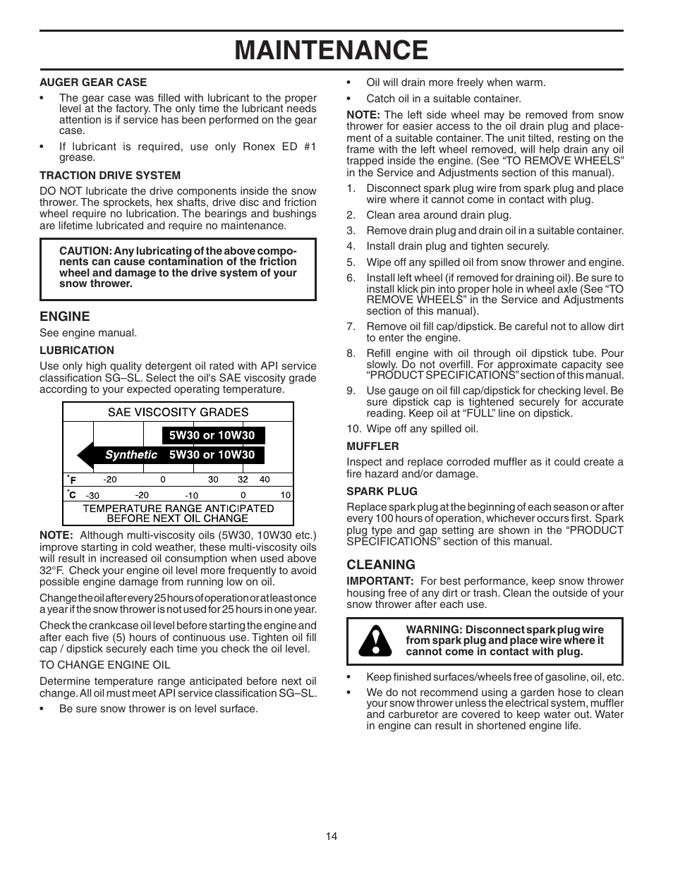 Maintenance | Poulan 403919 User Manual | Page 14 / 20