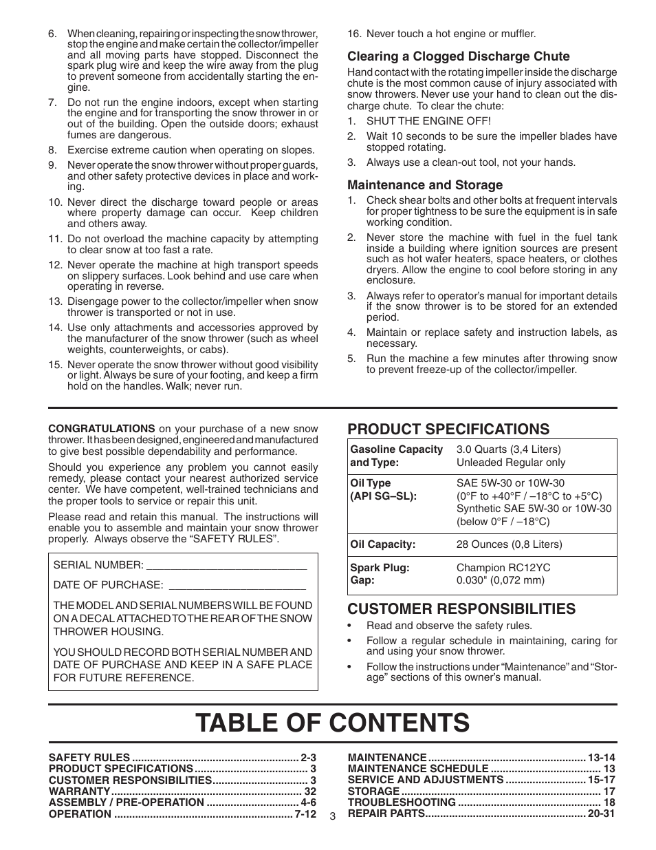 Poulan 403919 User Manual | Page 3 / 20