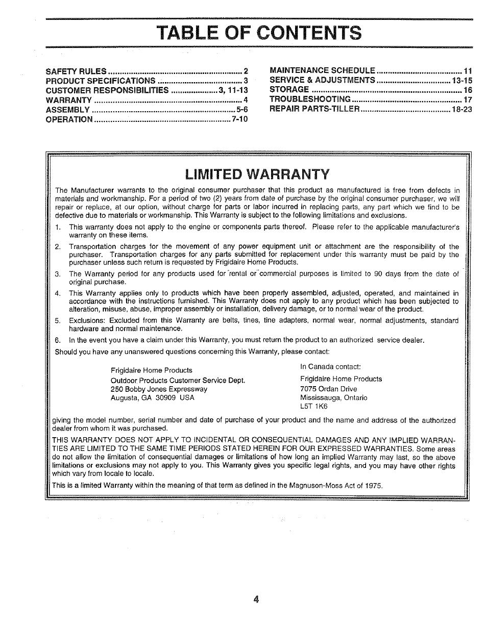 Poulan 168493 User Manual | Page 4 / 24