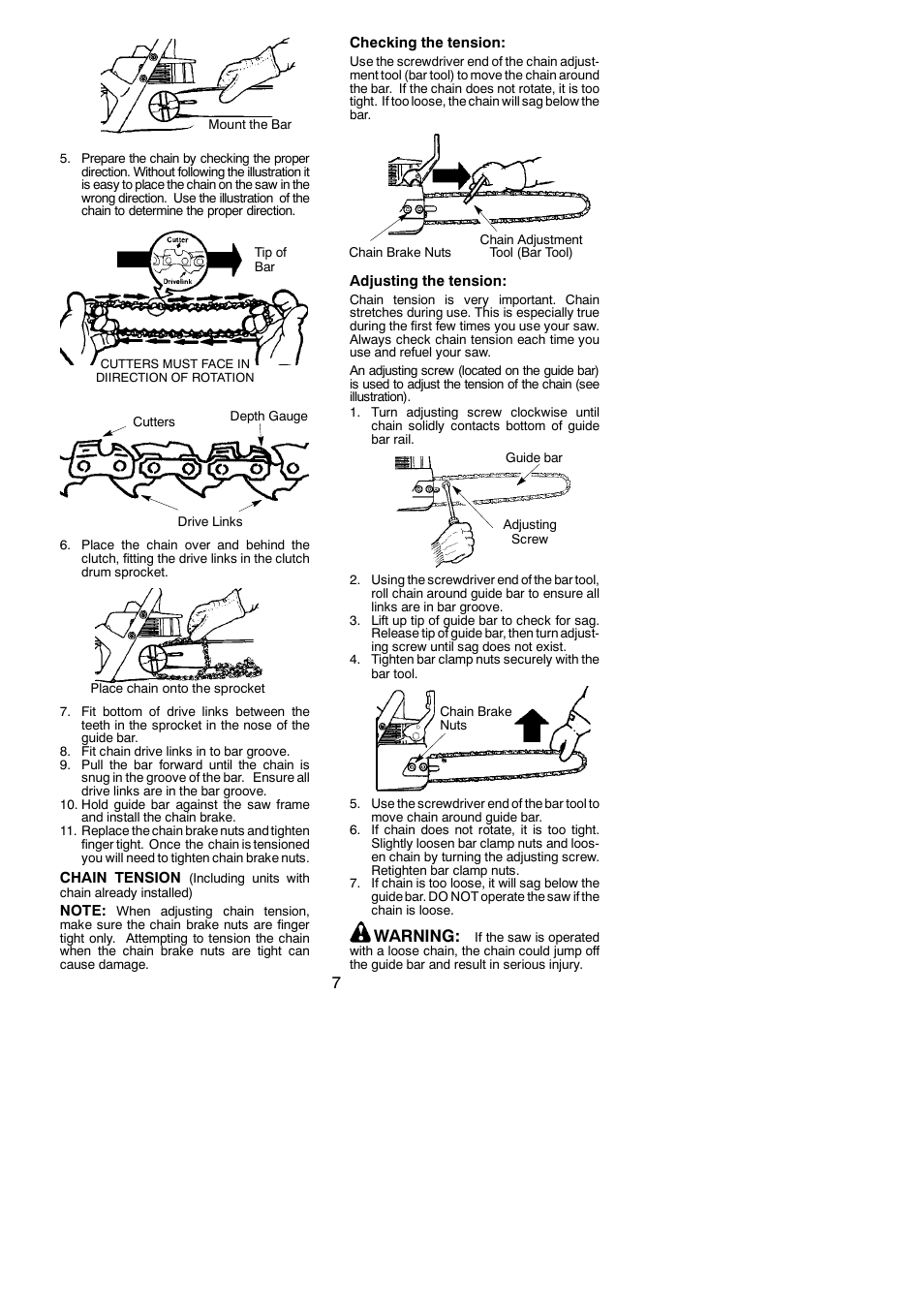 Warning | Poulan 545123644 User Manual | Page 7 / 18