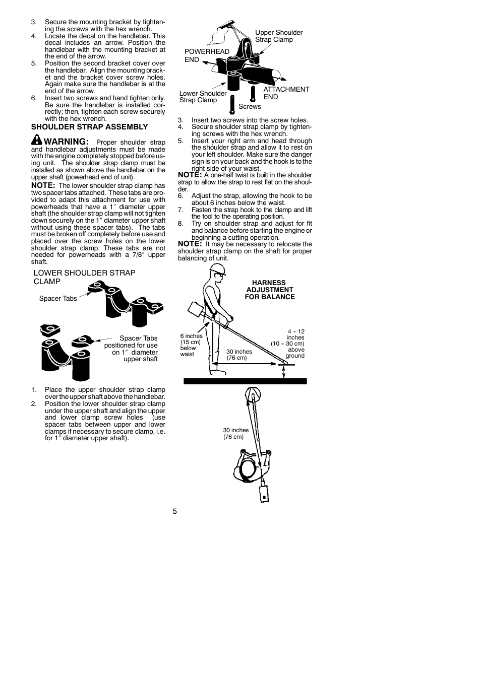 Warning | Poulan 530164830 User Manual | Page 5 / 9