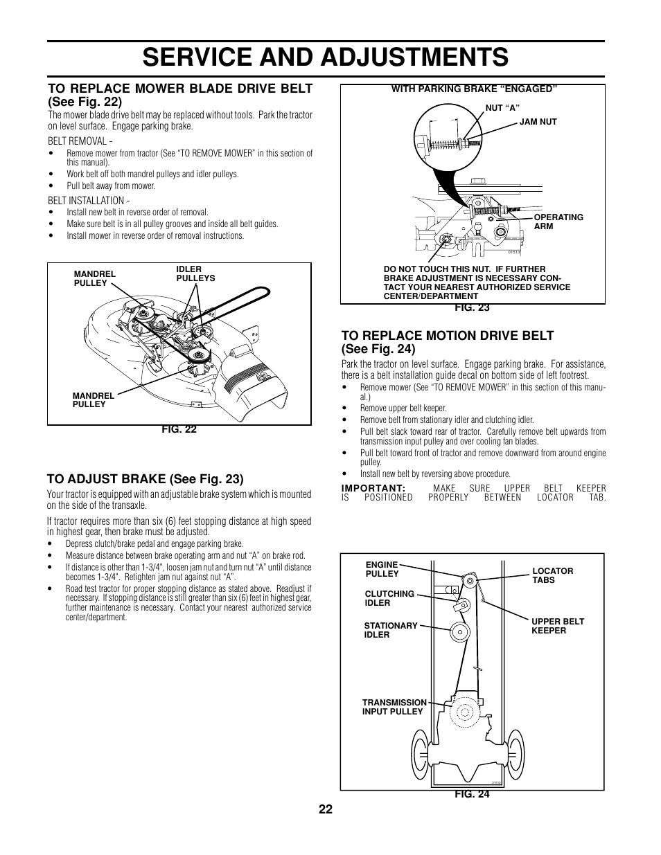Service and adjustments | Poulan 161608 User Manual | Page 22 / 51