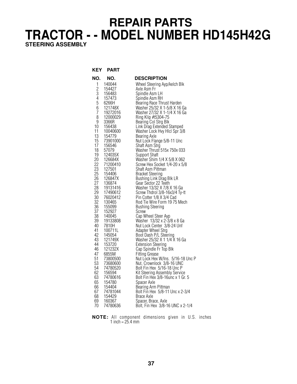 Repair parts | Poulan 161608 User Manual | Page 36 / 51