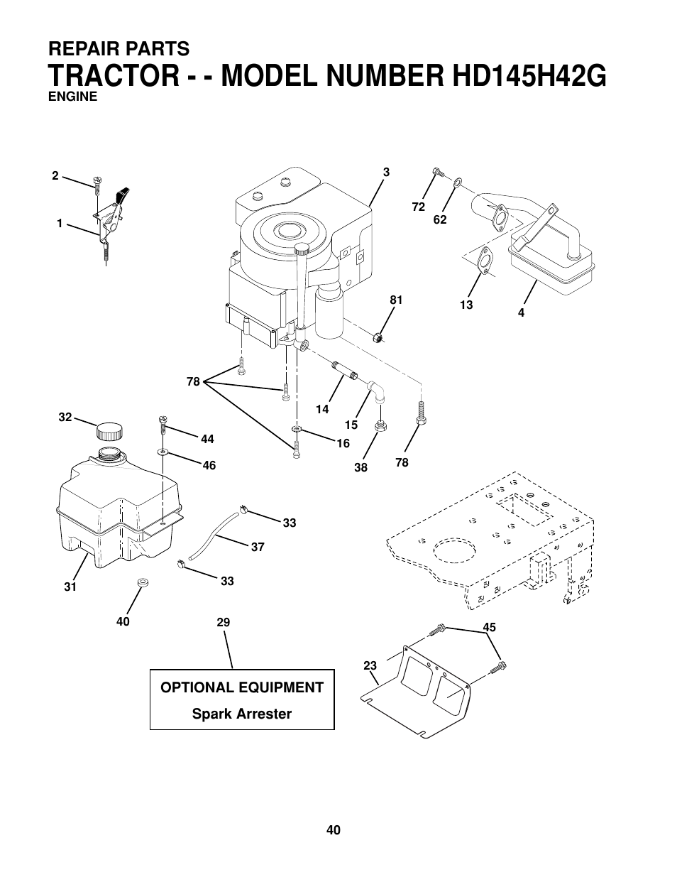Repair parts | Poulan 161608 User Manual | Page 39 / 51