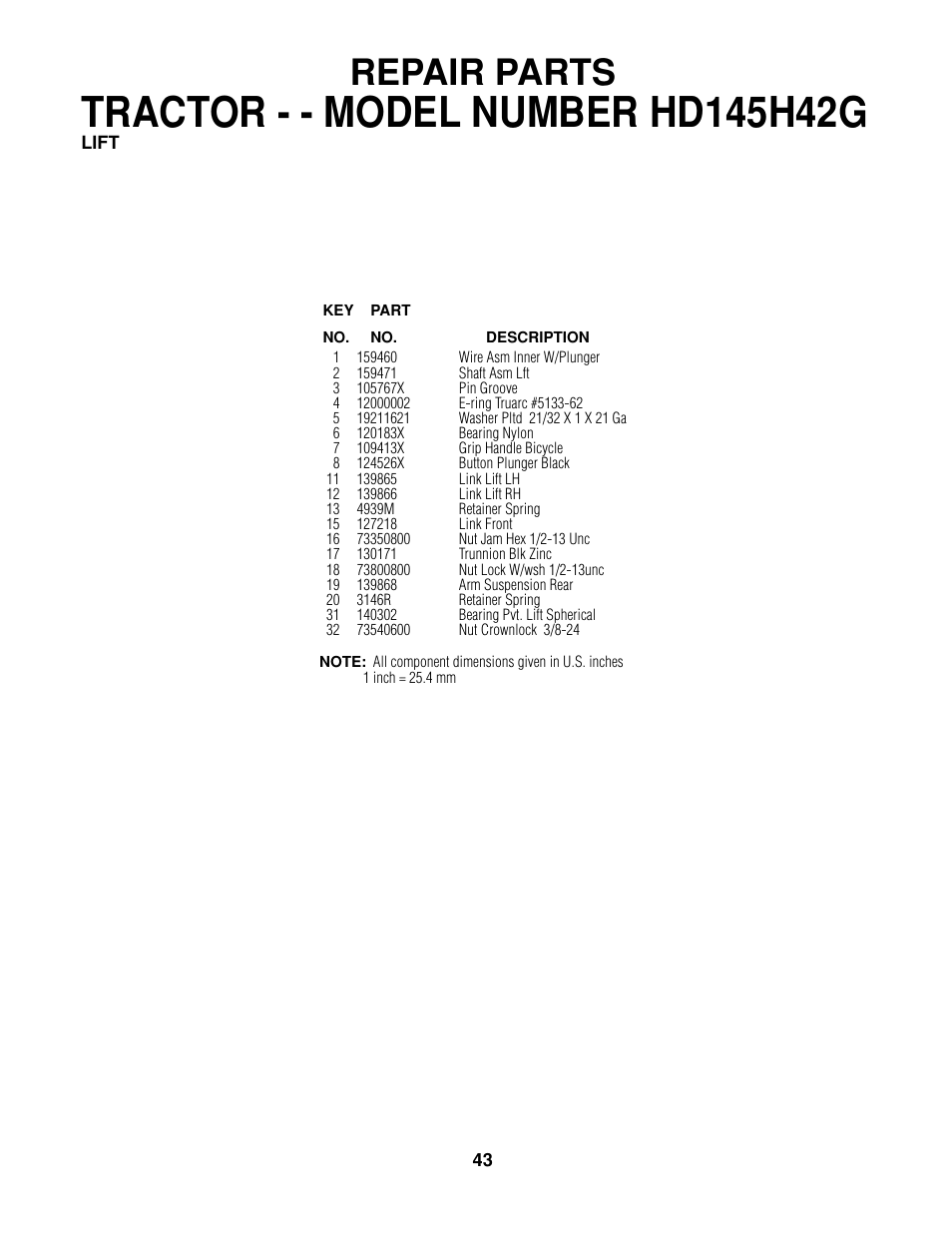 Repair parts | Poulan 161608 User Manual | Page 42 / 51