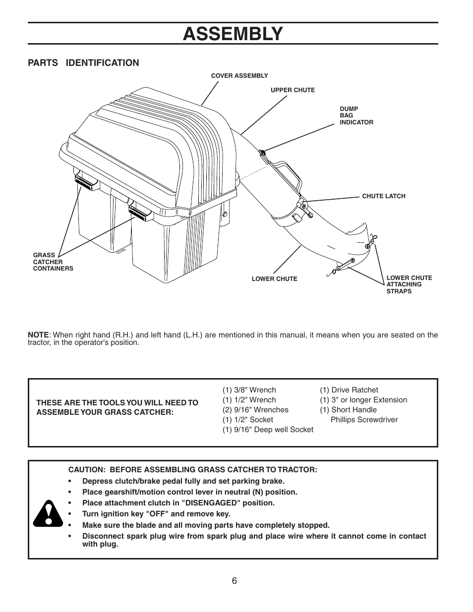 Assembly, Parts identification | Poulan 532175732 User Manual | Page 6 / 15