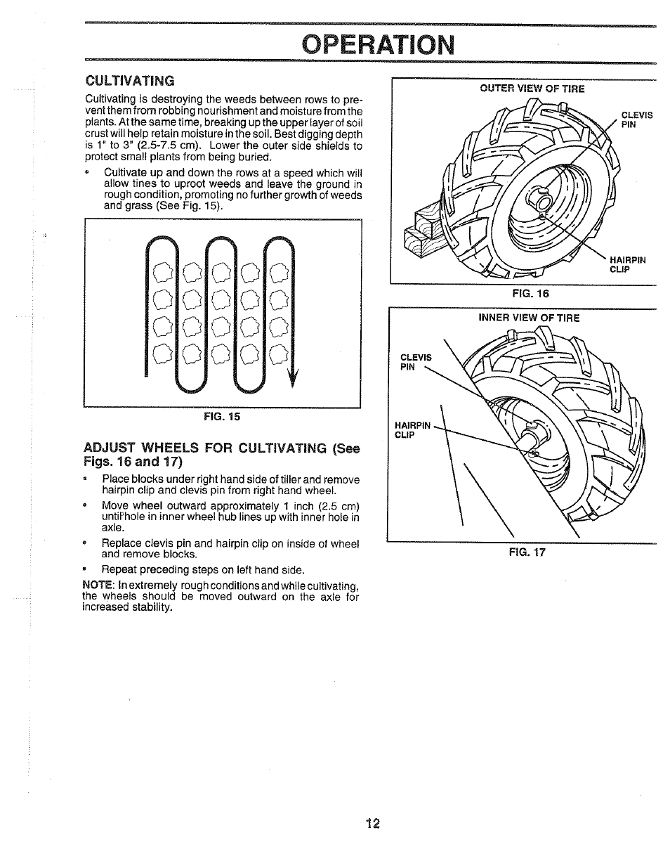 Cultivating, Operation | Poulan 164739 User Manual | Page 12 / 28