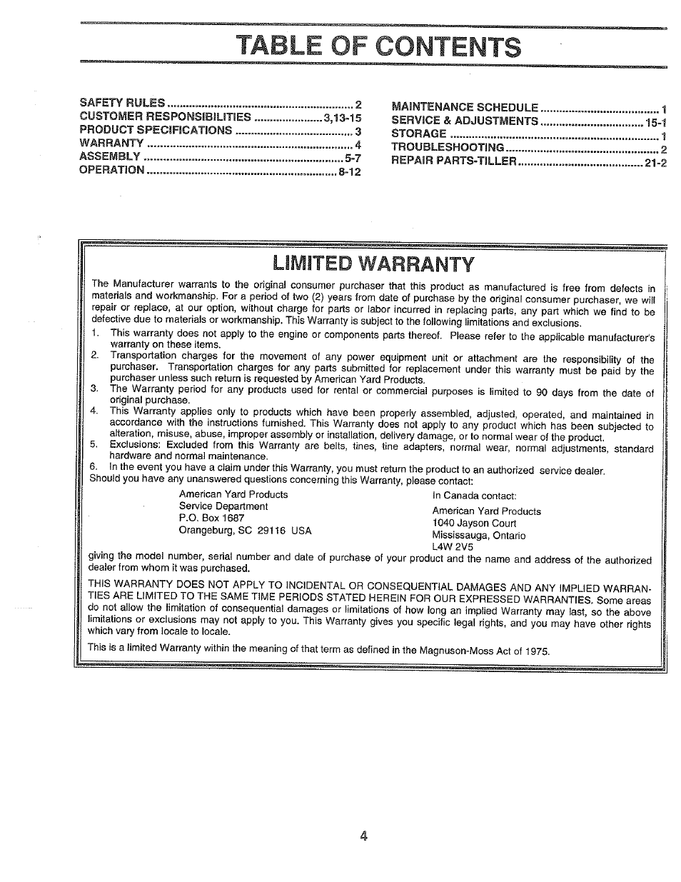 Poulan 164739 User Manual | Page 4 / 28