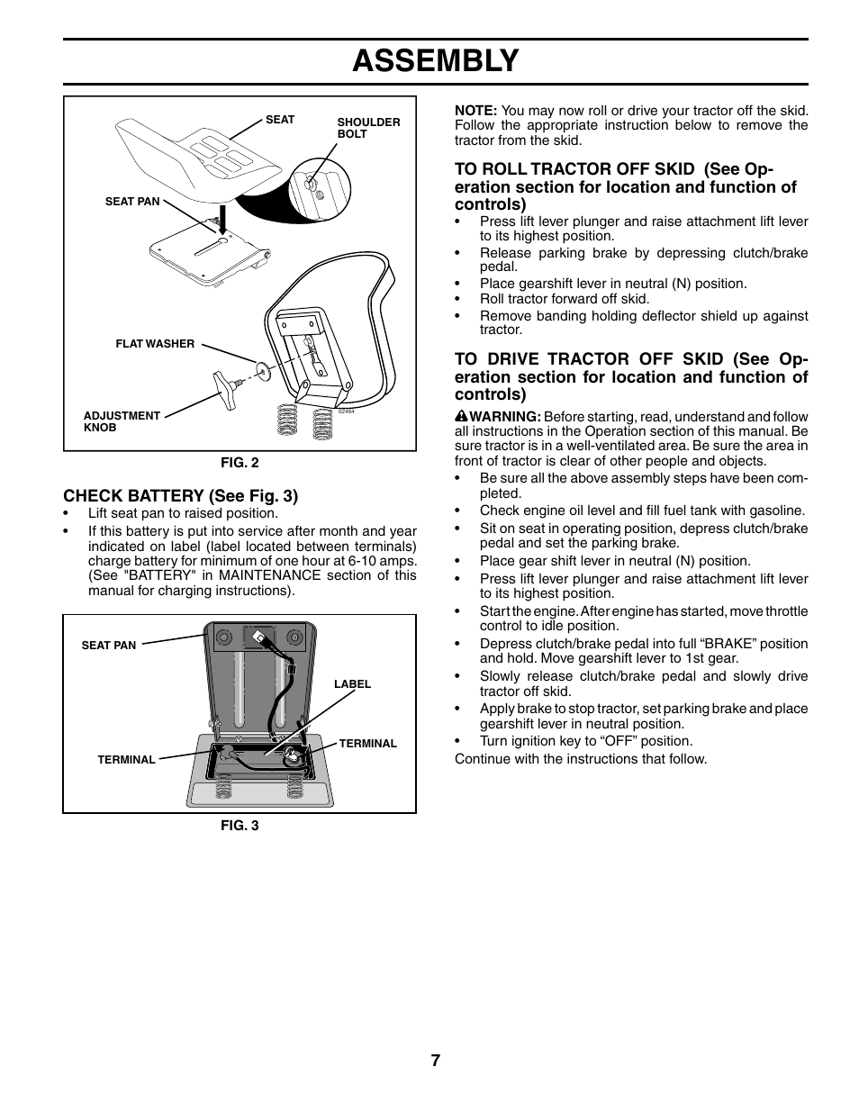 Assembly | Poulan 194990 User Manual | Page 7 / 30