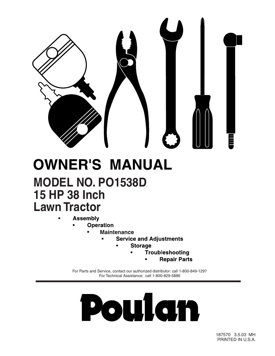 Poulan 187570 User Manual | 44 pages