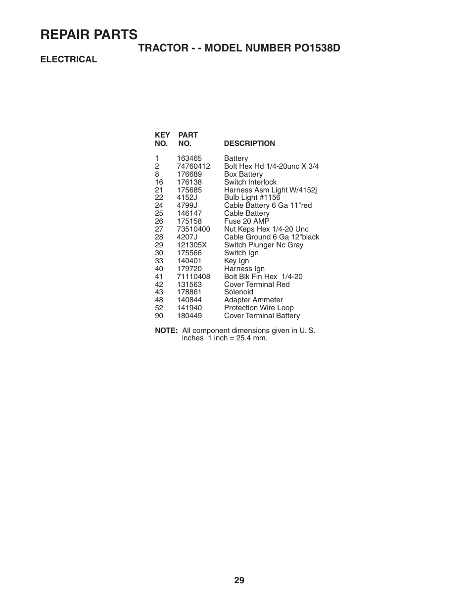 Repair parts | Poulan 187570 User Manual | Page 29 / 44