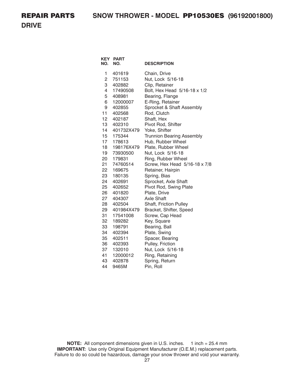 Poulan 414659 User Manual | Page 27 / 32