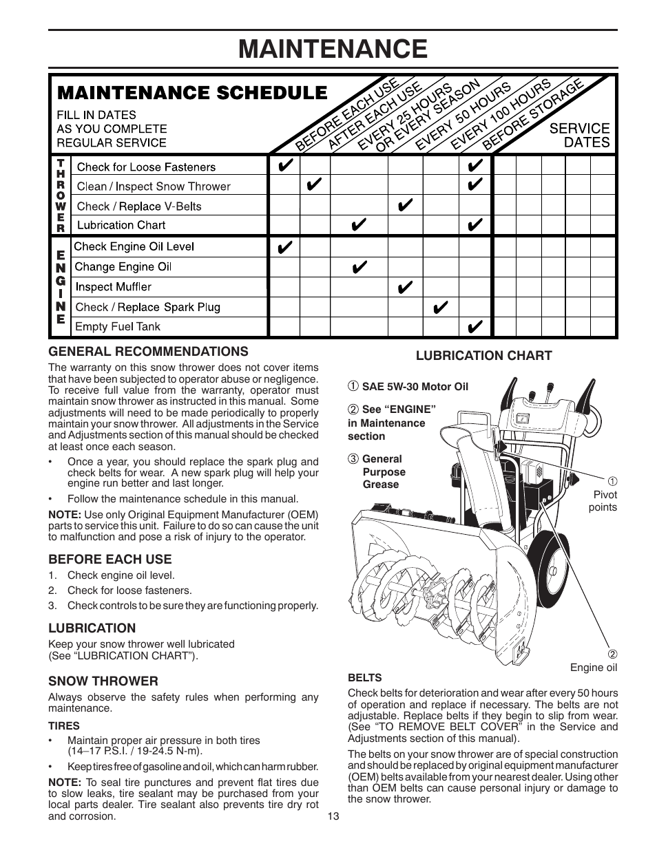 Maintenance | Poulan 96192001706 User Manual | Page 13 / 40