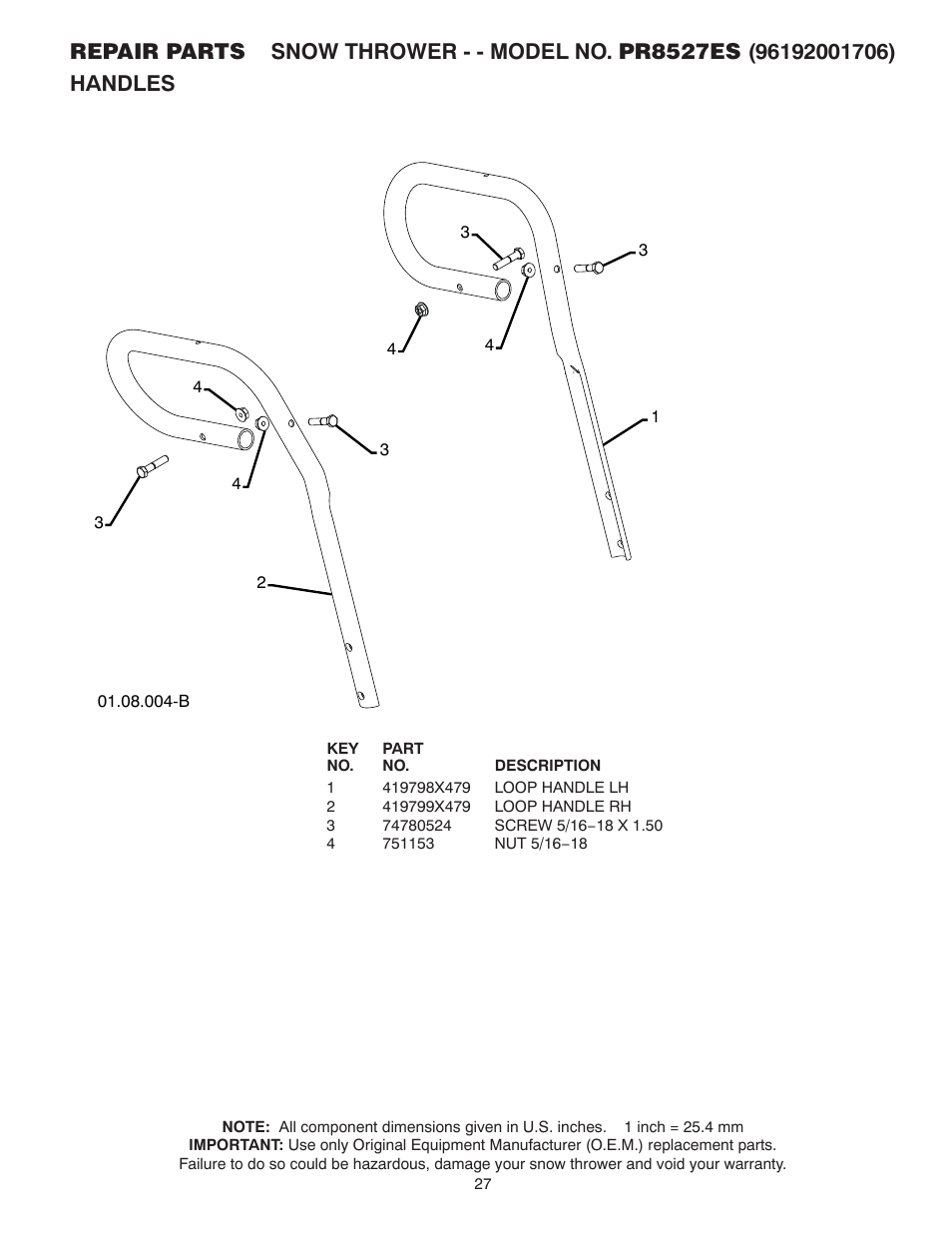 Poulan 96192001706 User Manual | Page 27 / 40