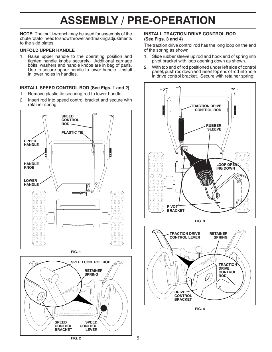 Assembly / pre-operation | Poulan 96192001706 User Manual | Page 5 / 40