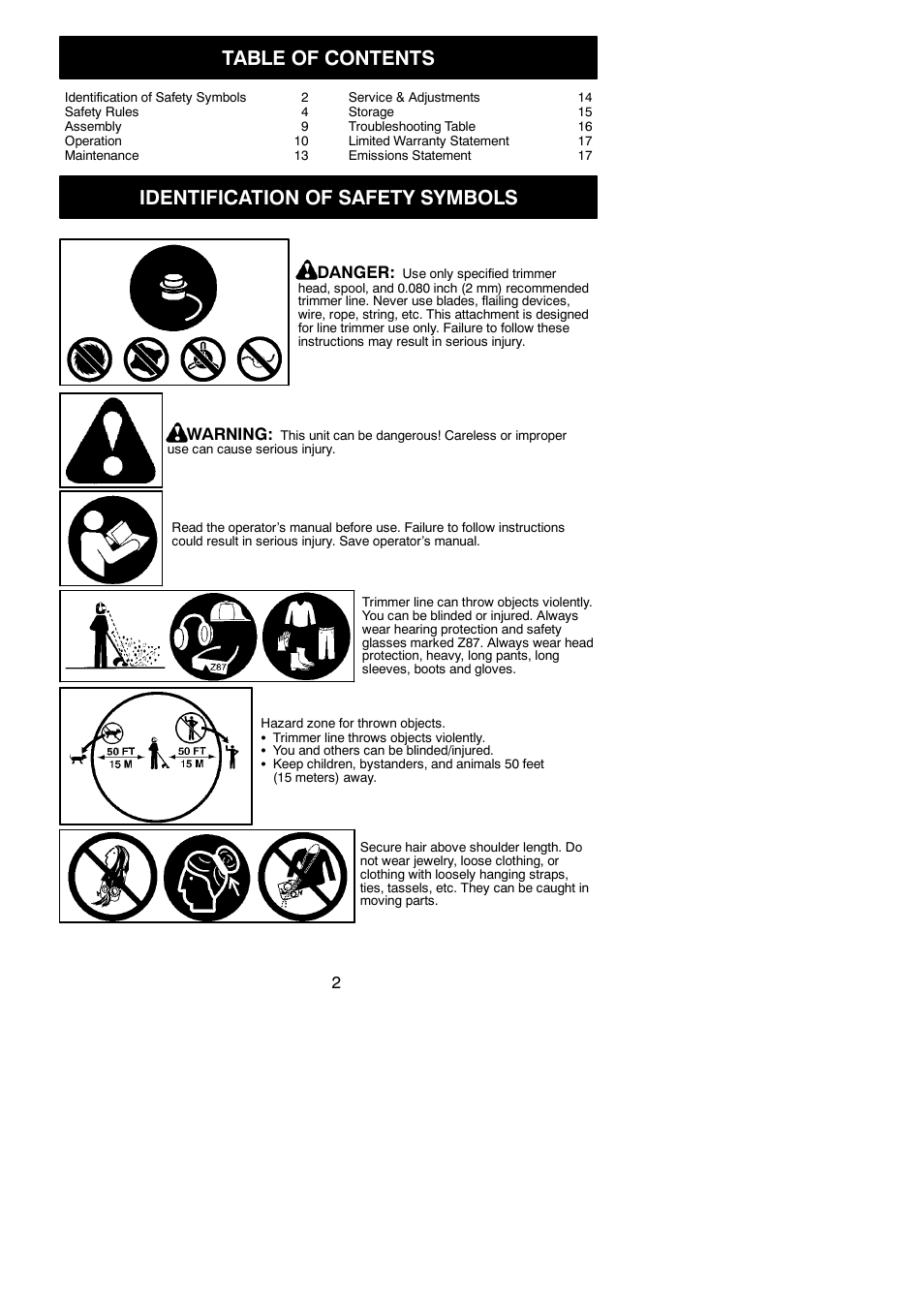Poulan PPB335 User Manual | Page 2 / 18