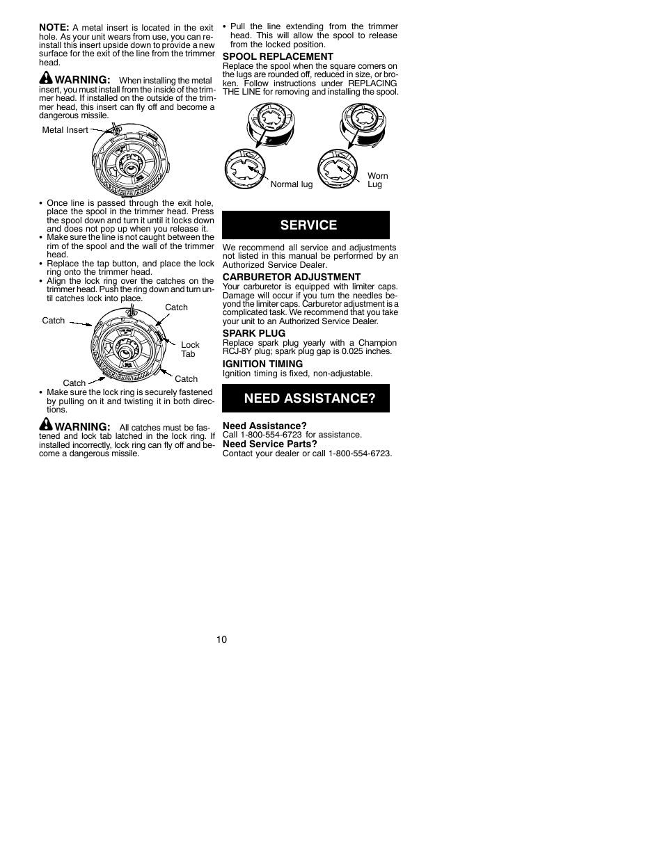 Service, Need assistance | Poulan 530088847 User Manual | Page 10 / 12