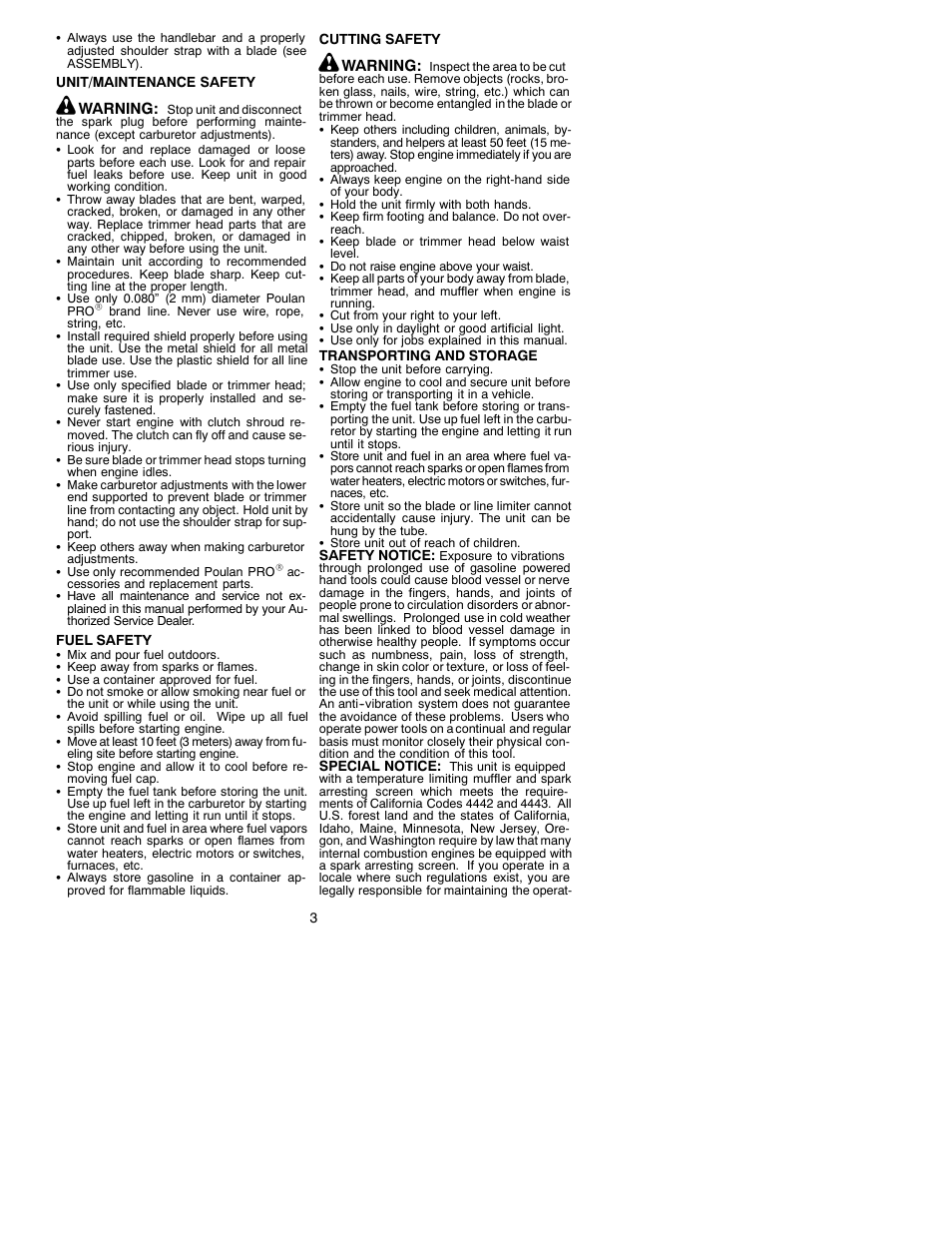 Poulan 530088847 User Manual | Page 3 / 12