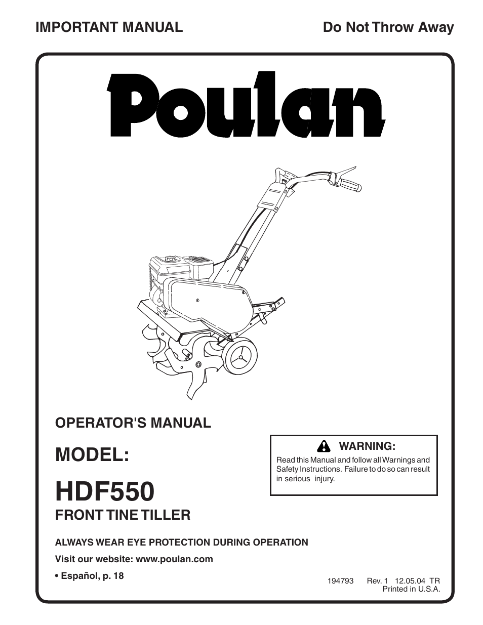 Poulan HDF550 User Manual | 36 pages