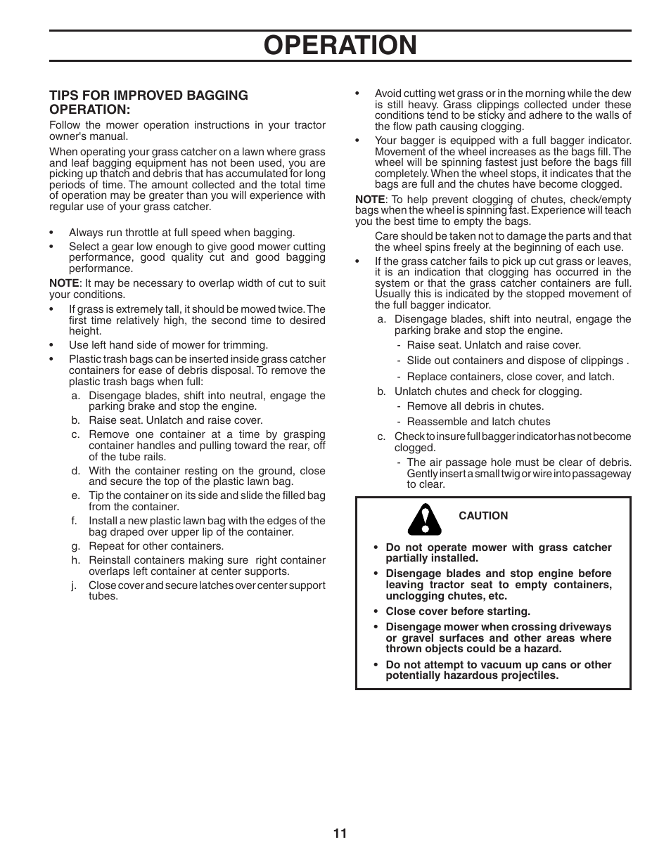 Operation | Poulan C36C User Manual | Page 11 / 17