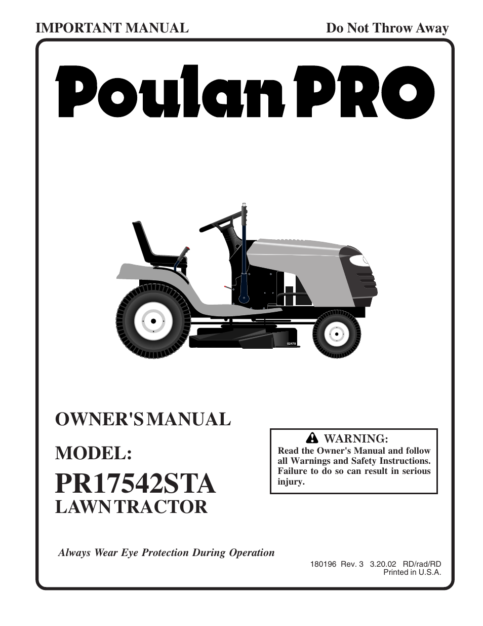 Poulan 180196 User Manual | 48 pages
