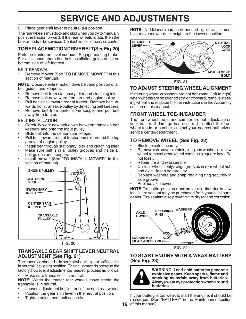 Service and adjustments | Poulan XT 96016002200 User Manual | Page 19 / 26