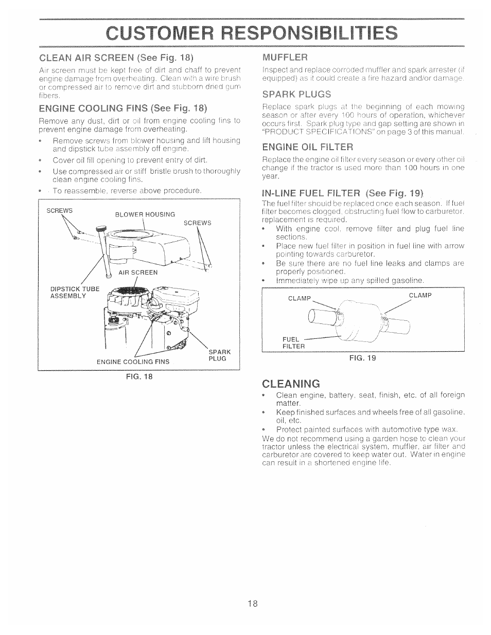 Cleaning | Poulan 157257 User Manual | Page 18 / 48